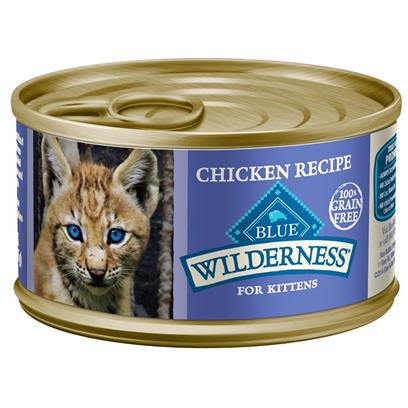 Blue Buffalo Wilderness High Protein Grain Free, Natural Kitten Pate Wet Cat Food, Chicken, 3 oz. Cans