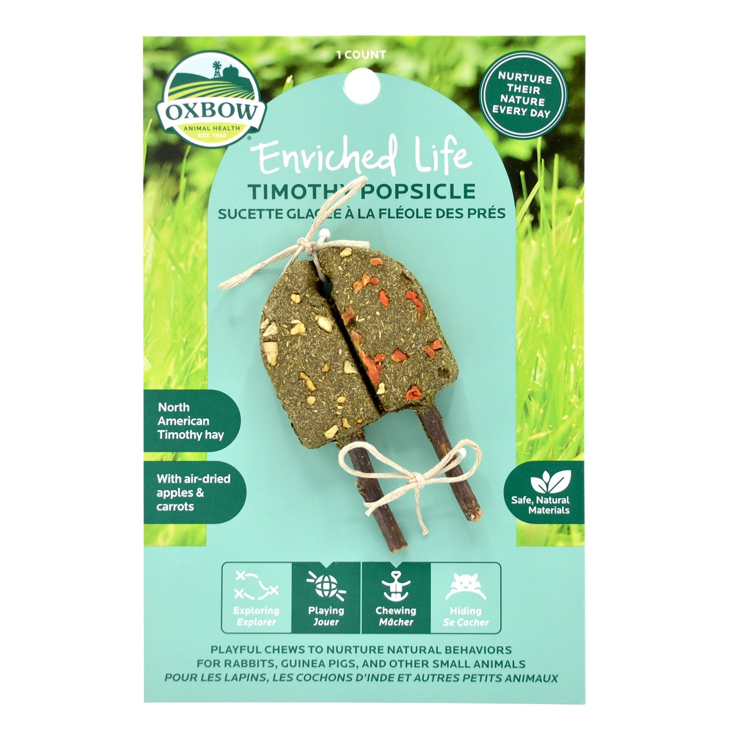 Oxbow Enriched Life Timothy Hay Popsicle With Air-Dried Apples & Carrots