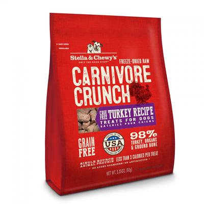 Stella & Chewy's Freeze-Dried Raw Carnivore Crunch Cage-Free Turkey Recipe Dog Treats, 3.25 oz bag