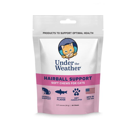 Under the Weather Hairball Support Soft Chews for Cats, Count of 60