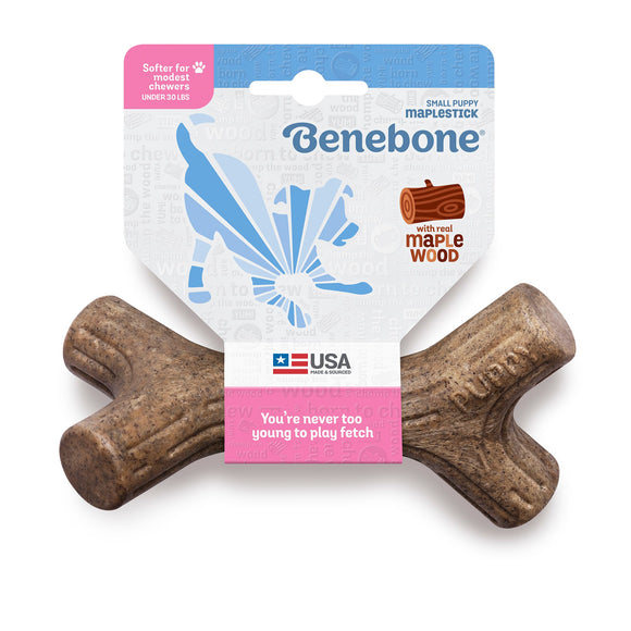 Benebone Puppy Maplestick Dog Chew Toy  Softer for Modest Chewers  Small