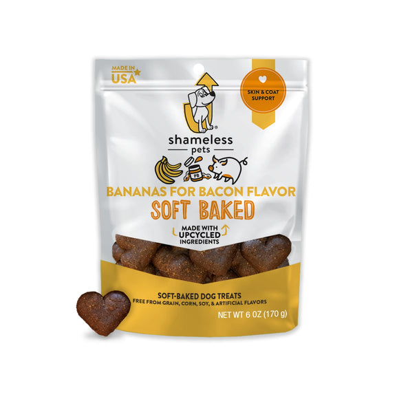Shameless Pets Dry Bananas for Bacon Flavor  Fresh Dog  Biscuit Treats  6oz