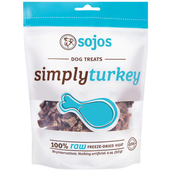 Sojos Simply Turkey Freeze Dried Dog Treats 4oz