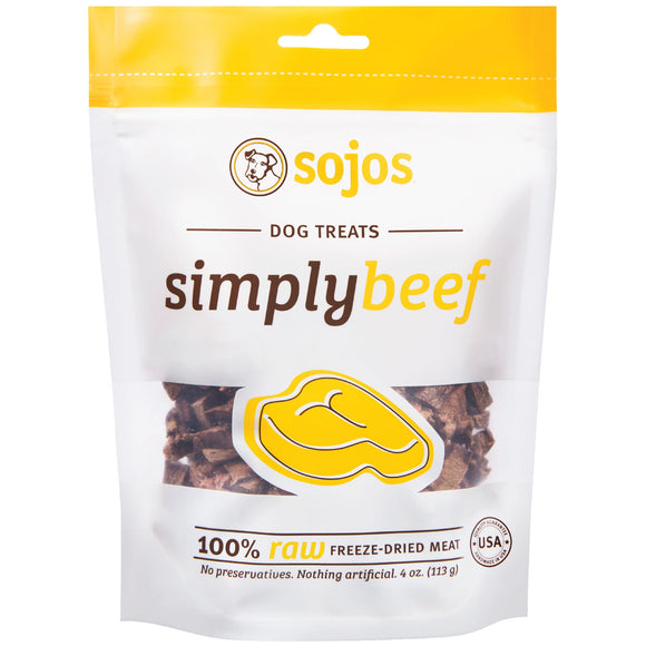 Sojos Simply Beef Freeze Dried Dog Treats 4oz