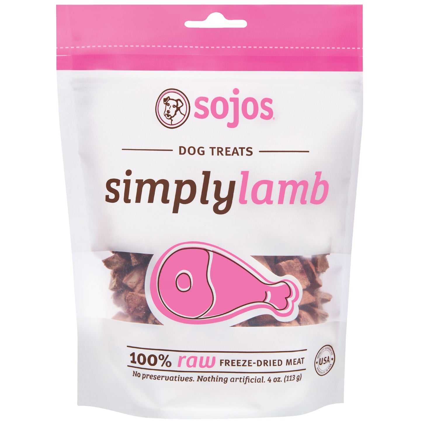 Sojos Simply Lamb Freeze Dried Dog Treats 4oz
