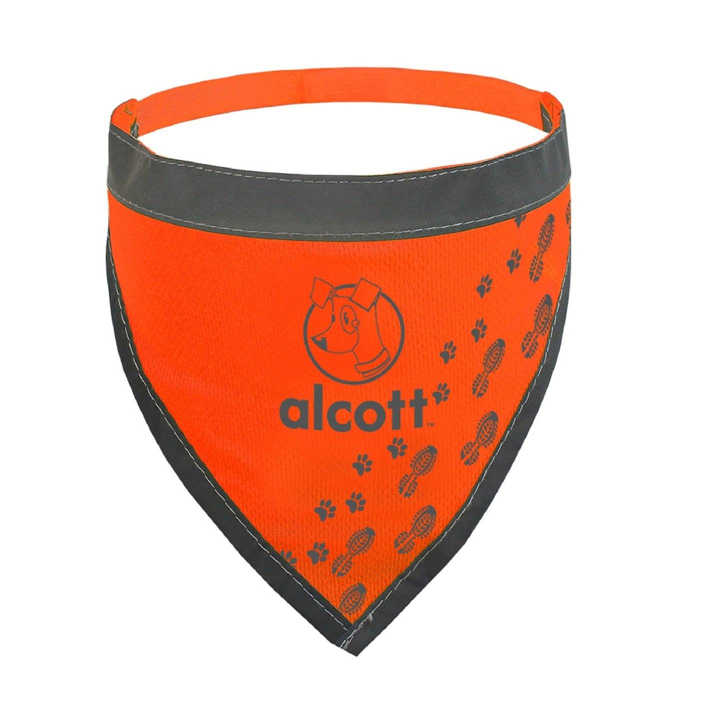Alcott Essential Visibility Dog Bandana, Neon Orange, Large