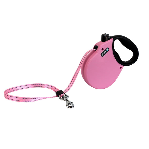 Alcott Retractable Leash Medium Up To 65 Pounds Pink