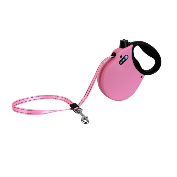 Alcott Retractable Leash Small Up To 45 Pounds Pink