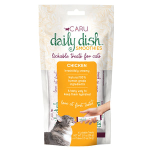 Caru Daily Dish Smoothie Licakable Treat for Cats 4pk Chicken