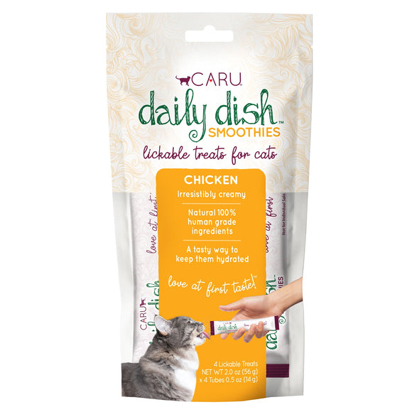 Caru Daily Dish Smoothie Licakable Treat for Cats 4pk Chicken