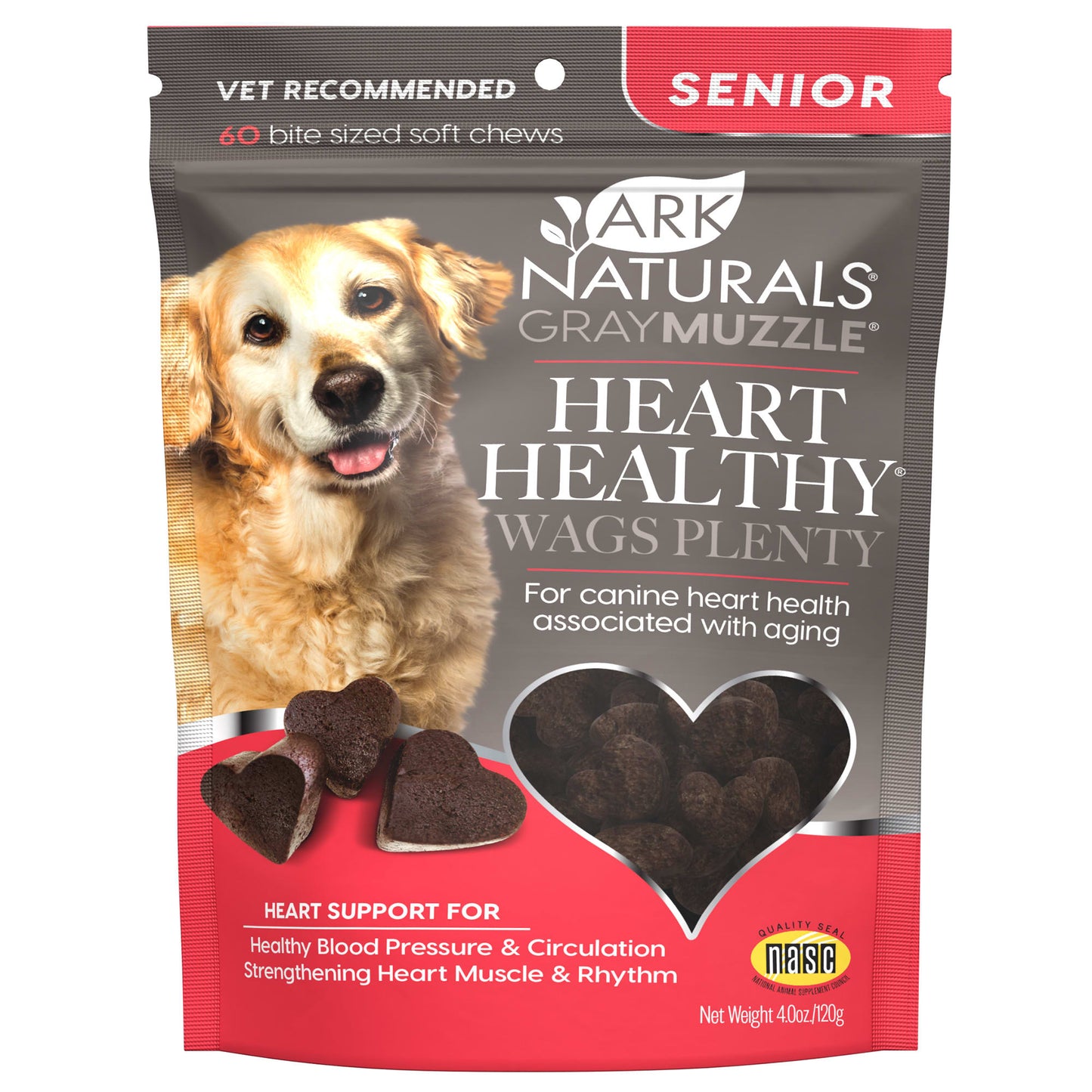 Ark Naturals Heart Healthy Wags Plenty - Gray Muzzle - 60 count - 1 each