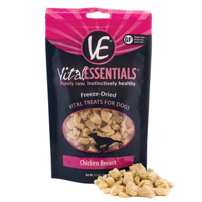 Vital Essentials Freeze-Dried Vital Treats Grain Free Chicken Breast Freeze Dried Dog Treat, 2.1 oz