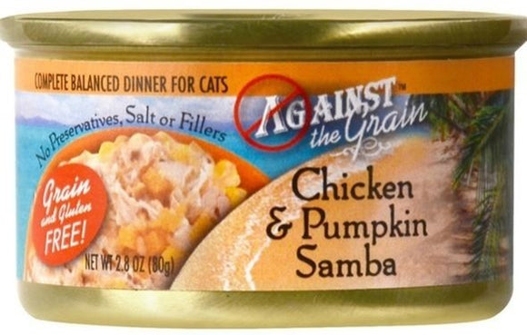 Against the Grain Chicken & Pumpkin Samba Dinner For Cats 24-2.8 oz cans