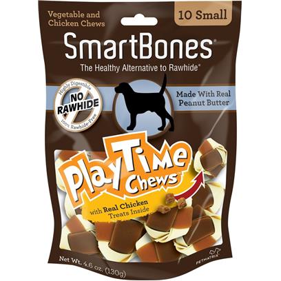 SmartBones PlayTime Chews Small Peanut Butter Dog Treats  10 Ct