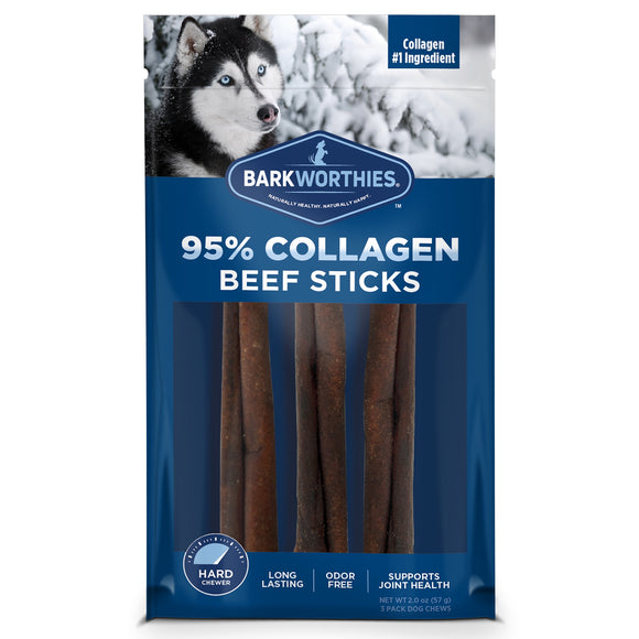 American Distribution 105955 6 in. 95 Percent Collagen Beef Sticks Dog Treats - Pack of 3