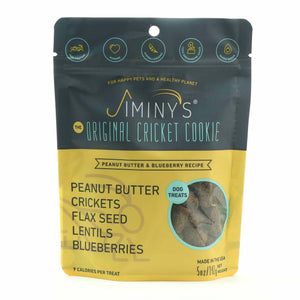 Jiminy's Peanut Butter & Blueberry Recipe Cricket Cookie Dog Treats, 5oz