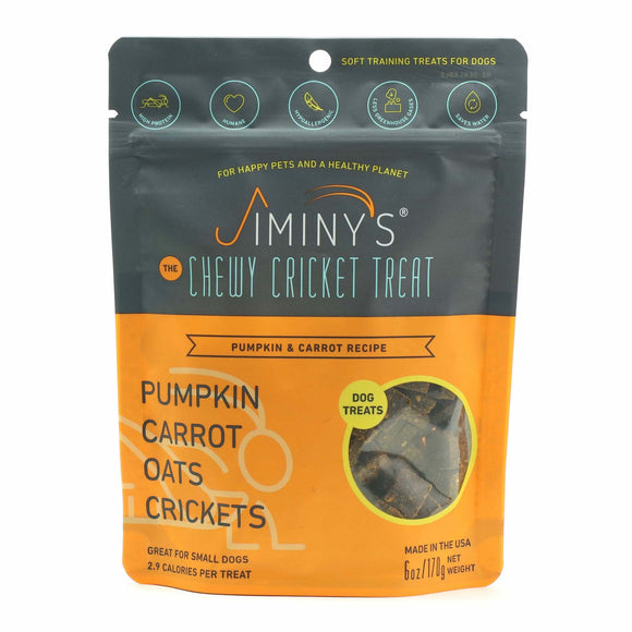 Jiminy's Pumpkin & Carrot Recipe Chewy Training Dog Treats, 6oz