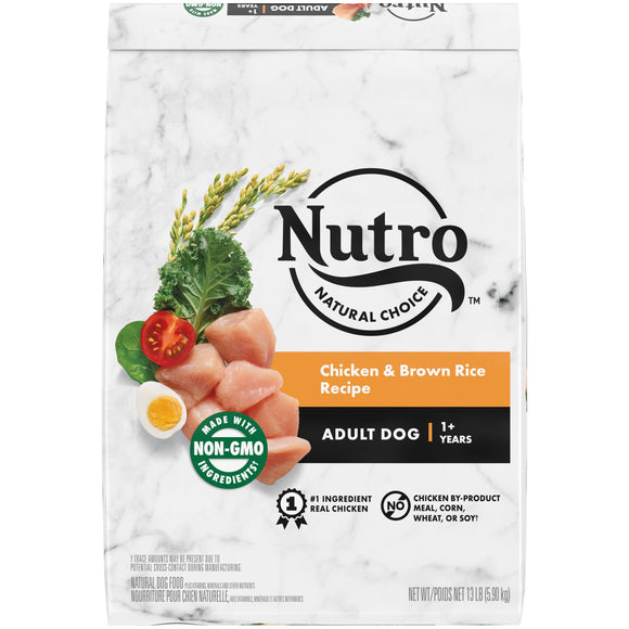 NUTRO NATURAL CHOICE Chicken & Brown Rice Recipe  Adult Dry Dog Food  13 lb. Bag