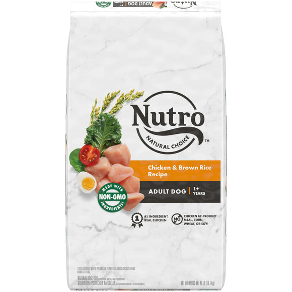 NUTRO NATURAL CHOICE Chicken & Brown Rice Recipe  Adult Dry Dog Food  40 lb. Bag