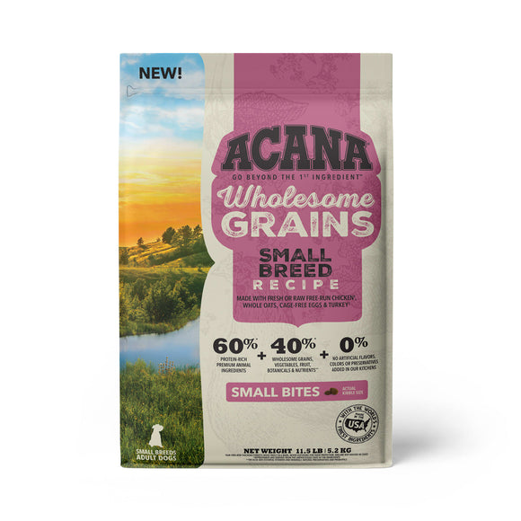 ACANA Wholesome Grains Small Breed Recipe with Real Chicken, Eggs and Turkey Dry Dog Food, 11.5 lbs.