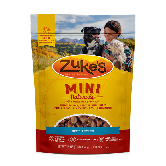 Zuke's Mini Naturals Beef Recipe Training Dog Treats, 1 lb.