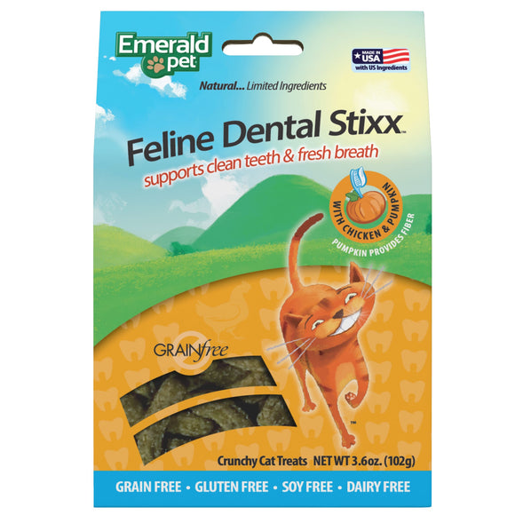 Emerald Pet Feline Dental Sticks 3.6oz Chicken