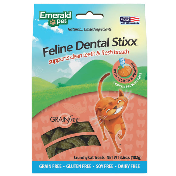 Emerald Pet Feline Dental Sticks 3.6oz Salmon