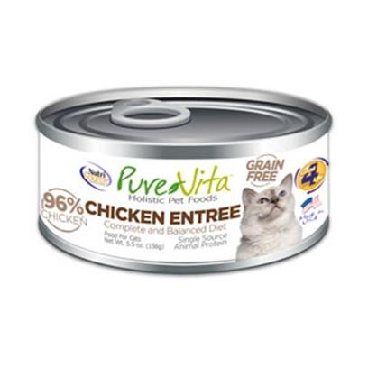PureVita Grain Free 96% Real Chicken Entree Canned Cat Food 5.5-oz