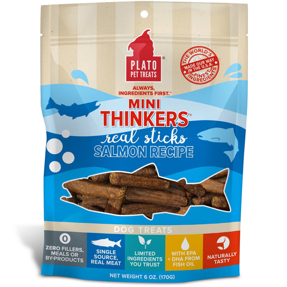 Plato Mini Thinkers Salmon Recipe Dog Treats, 6 Oz.