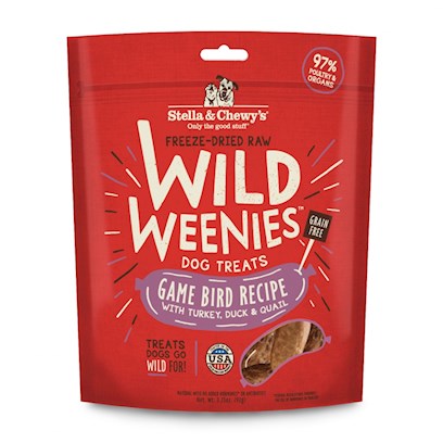 Stella & Chewy's Game Bird Wild Weenies Freeze-Dried Raw Dog Treats, 3.25 oz.
