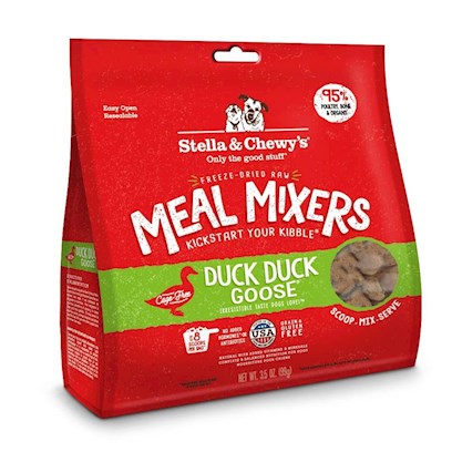 Stella & Chewy's Freeze-Dried Raw Duck Duck Goose Meal Mixers Grain-Free Dog Food Topper, 18 oz bag