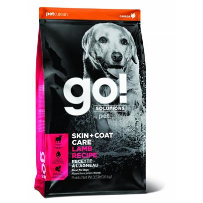Petcurean Go! Solutions Skin and Coat Lamb Recipe Dry Dog Food 3.5lb