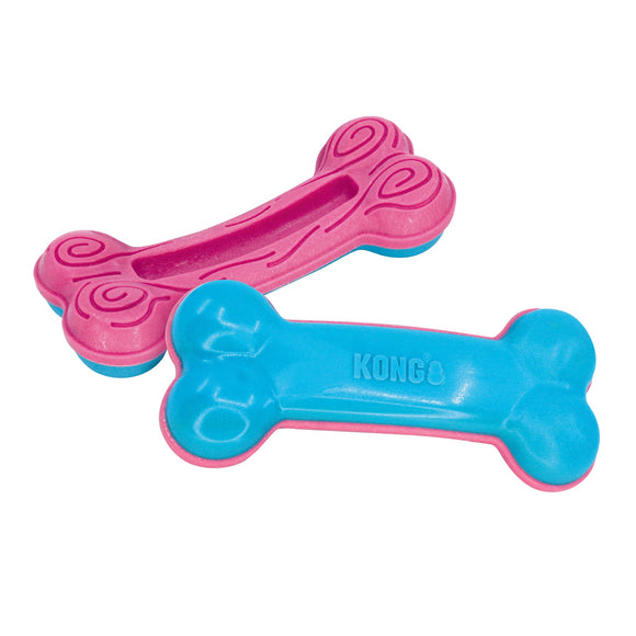 KONG ChewStix Puppy Curve Bone Toy, Large, Blue / Pink
