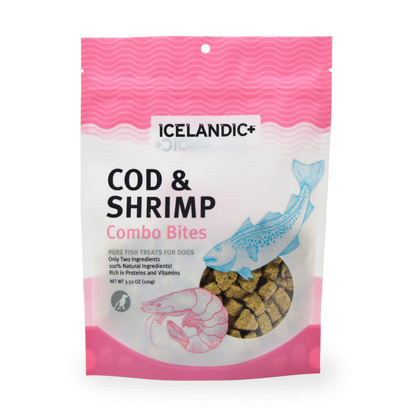Icelandic+ Cod & Shrimp Combo Bites Fish Dog Treats, 3.52 oz.