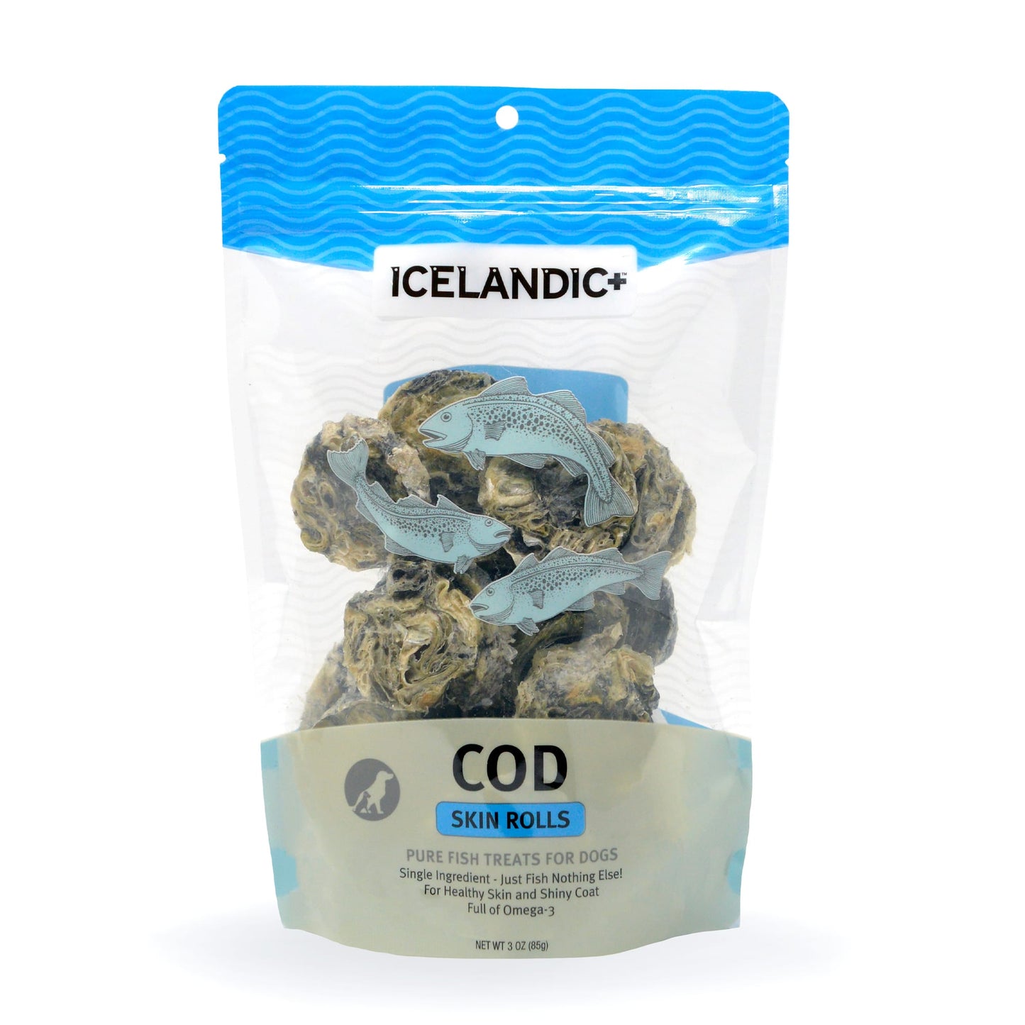 Icelandic+ Cod Skin Rolls Dog Treat, 3oz