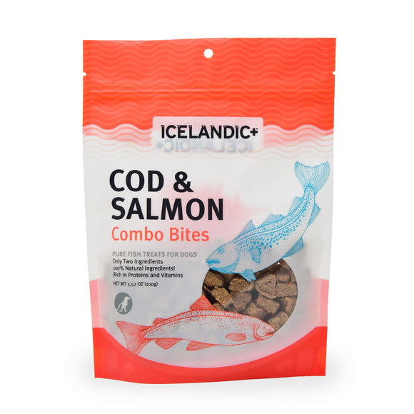Icelandic+ Cod & Salmon Combo Bites Fish Dog Treats, 3.52 oz.