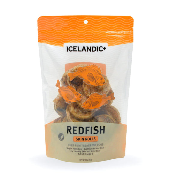 Icelandic Plus Redfish Skin Rolls Dog Treat