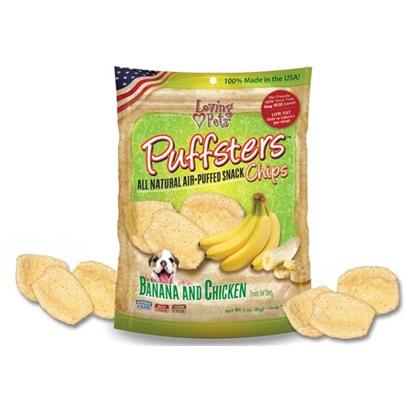 Puffsters Treat Chips  4oz Banana & Chicken