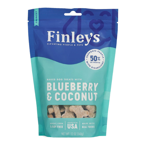 Finley's All Natural Blueberry and Coconut Biscuit Dog Treats - 12oz