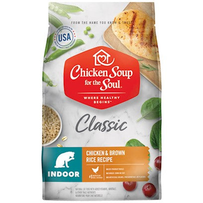 Chicken Soup Indoor Dry Cat Food  Chicken & Brown Rice Recipe 13.5 lbs