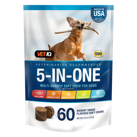 VETIQ Supplement Chews for Dogs 60ct 5 in 1 Suppliment
