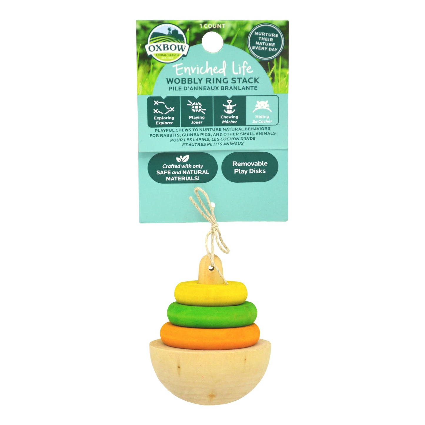 Oxbow Enriched Life Wobbly Ring Stack All-Natural Toy For Small Animals