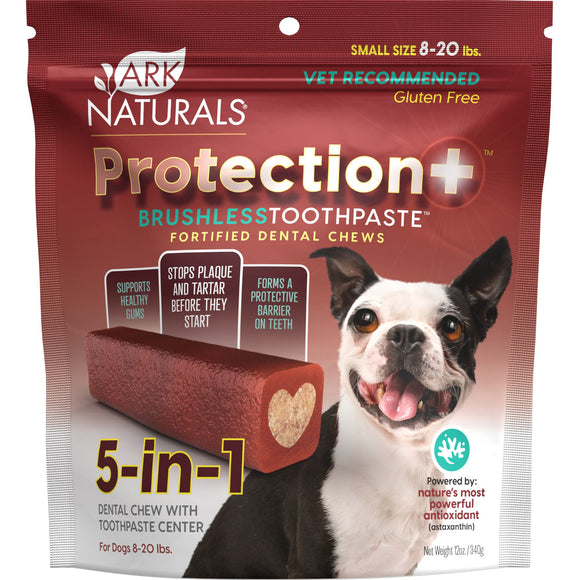 Ark Naturals Protection+ Brushless Toothpaste Dental Chews for Small Breeds