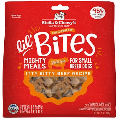 Stella & Chewy's 7 oz Freeze-Dried Lil Bites Itty Bitty Beef Dog Food