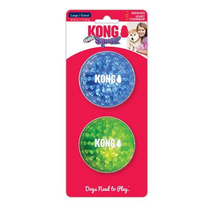 KONG Squeezz Geodz Squeaker Ball Dog Toy Assorted 2 pack