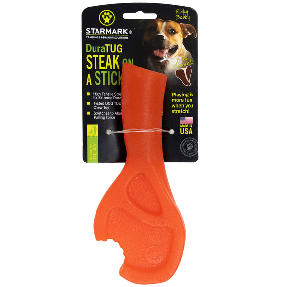 Starmark DuraTug Steak On A Stick Dog Toy, Small, Red