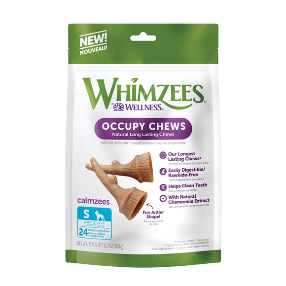 Whimzees Small Dental Occupy Calmzees Value Bag Dental Dog Chews, 12.7 oz., Count of 24