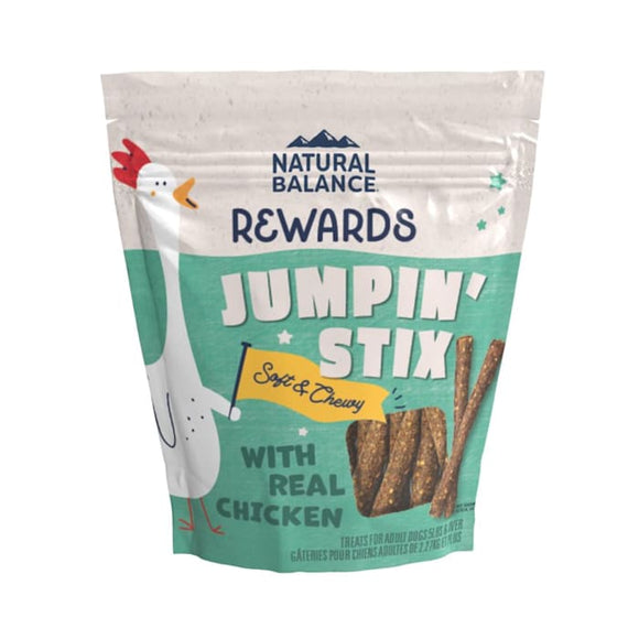 Natural Balance Jumpin' Stix Grain Free with Real Chicken & Sweet Potato Recipe Dog Treats, 10 oz.