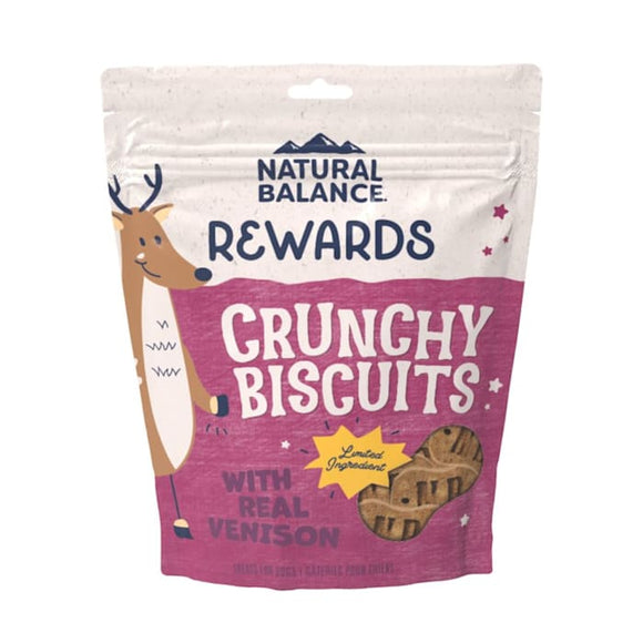 Natural Balance Crunchy Biscuits with Real Venison Recipe Dog Treats, 28 oz.
