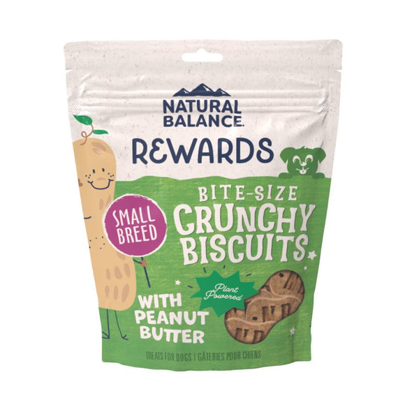 Natural Balance Crunchy Biscuits Small Breed With Peanut Butter Dog Treats, 8 oz.